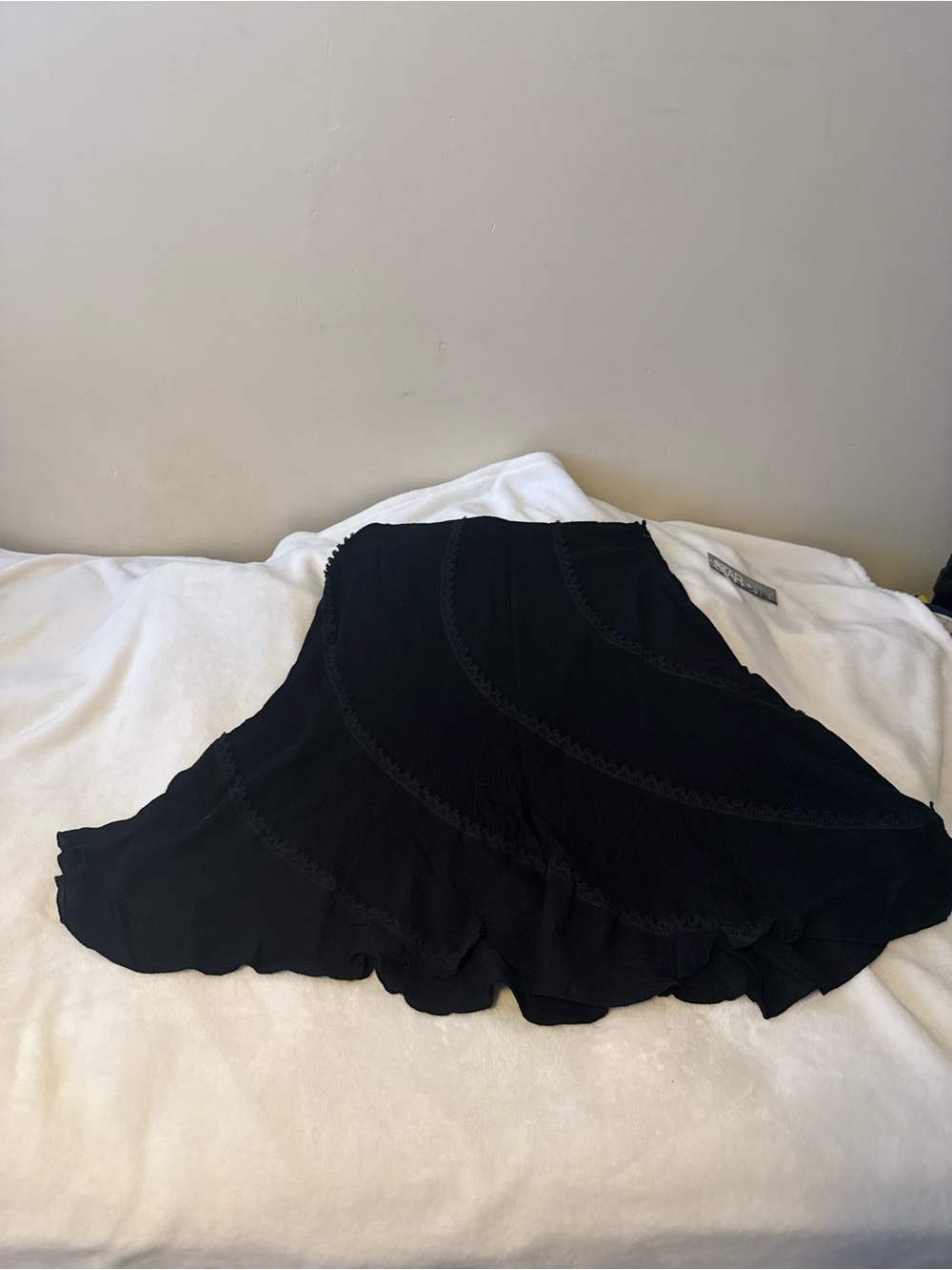 Star City Black A-Line Ruffled Tier Skirt
